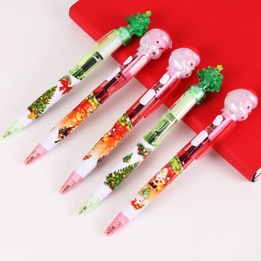 Lot De 4 Stylos à Bille Rétractables à Motif écossais De Noël, Pointe De 0,5 Mm, Pour Le Travail Et L'écriture Au Bureau