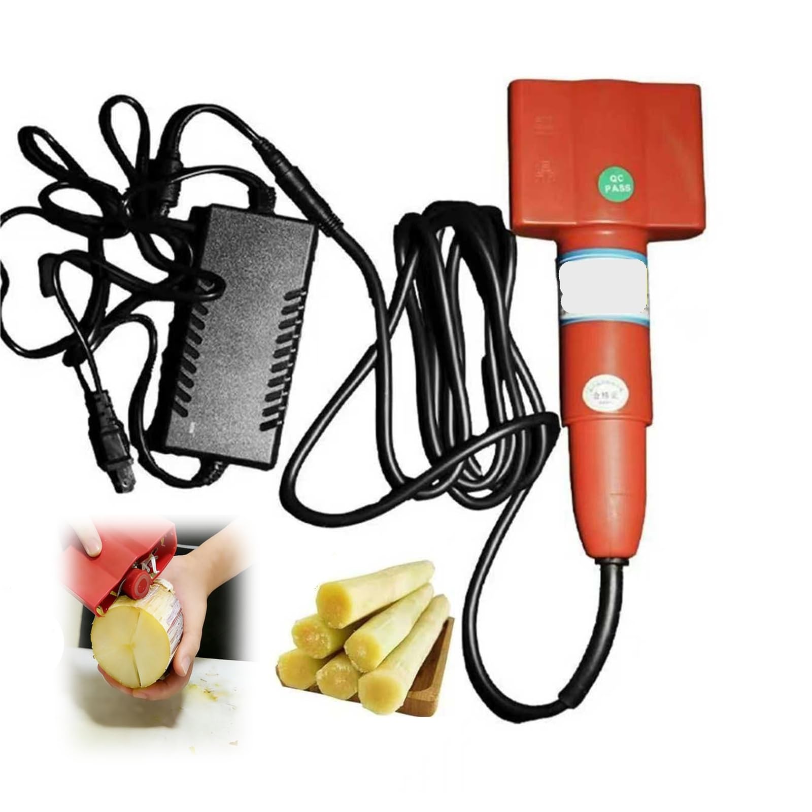 Sugar Cane Peeler, Pineapple Peeler, Automatic Sugarcane Scraping Machine, High-Efficiency Quickly Peeling, Sugarcane Peeler for Pumpkin, Winter Claw, Taro, Pineapple