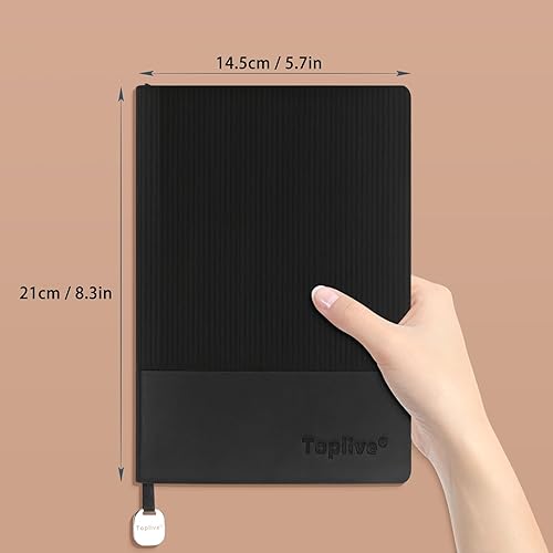 Miniatura 7 de Toplive Cuaderno A5 con cubierta de cuero suave y flexible, con forro grueso y papel en blanco, doble diseño, 8.26 x 5.7 pulgadas, con marcador de