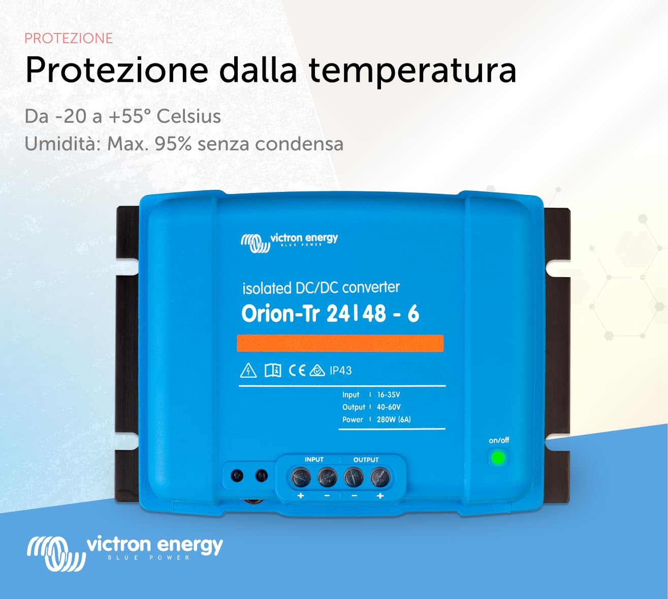 Victron Energy Orion-TR IP43 24/48-Volt 6 amp 280-Watt Convertitore DC-DC, Isolato