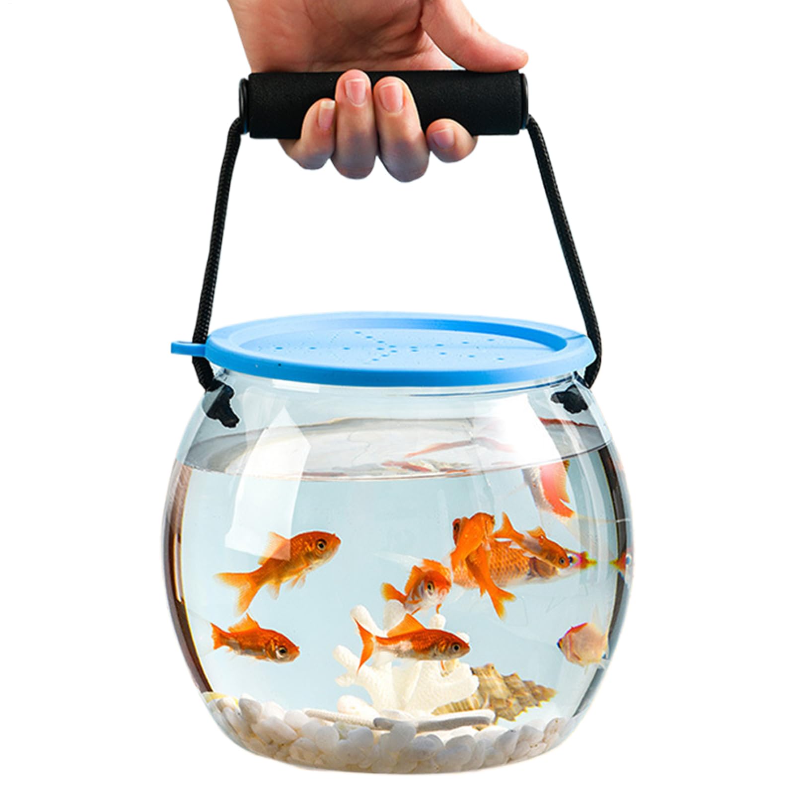 Acquario da viaggio trasparente portatile | Secchio per pesci acquario trasparente per pesca, scrivania, casa, ufficio, bambini, viaggi, all'aperto, scrivania, casa