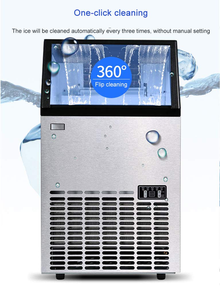 Commercial Ice Maker Portable Ice Cube Machine For Restaurants/Bars/Homes/Offices 121 Lbs/24h Stainless Steel Bottled Water on Fridge.com - View 4