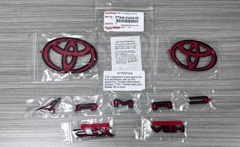 Genuine Toyota 2025 + Camry XLE Gloss Black Blackout Emblem Overlays (Front Wheel Drive Only) PT948-03254-02