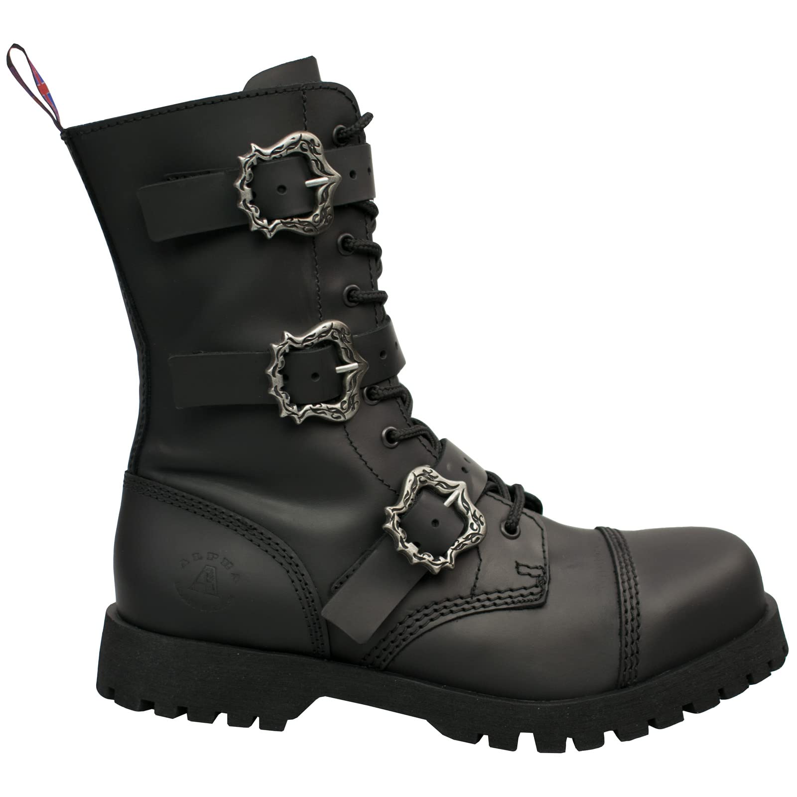 Alpha Rangers 10-loch Boot Schwarz Ranger Unisex Schnallen Buckles Gothic 5060