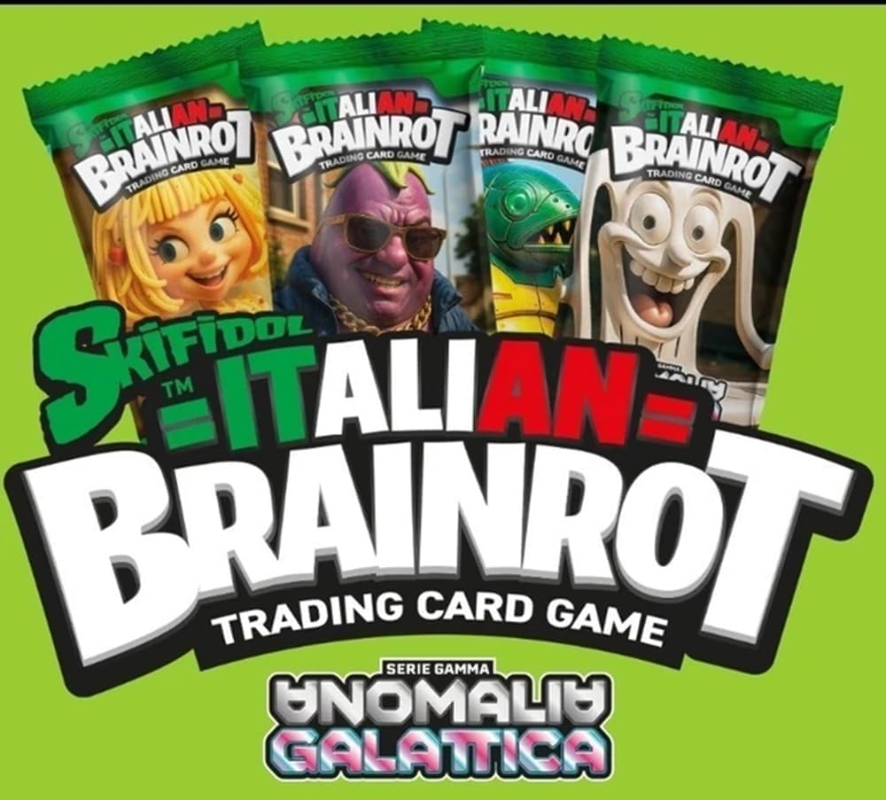 Generico Skifidol Italian Brainrot Trading Card Game, Serie Gamma Anomalia Galattica, 12 Bustine da 7 Carte, Gioco di Carte Collezionabili
