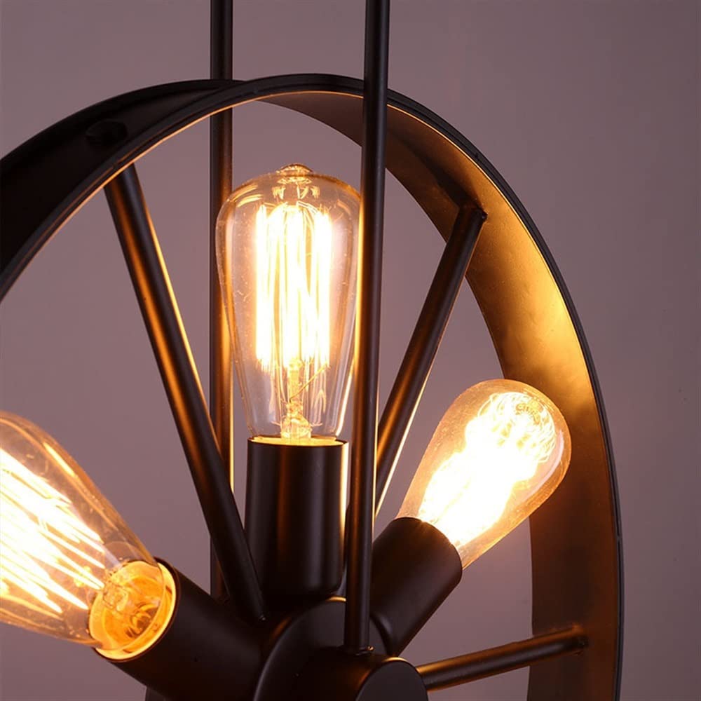 Przemysłowa lampa wisząca z kołem