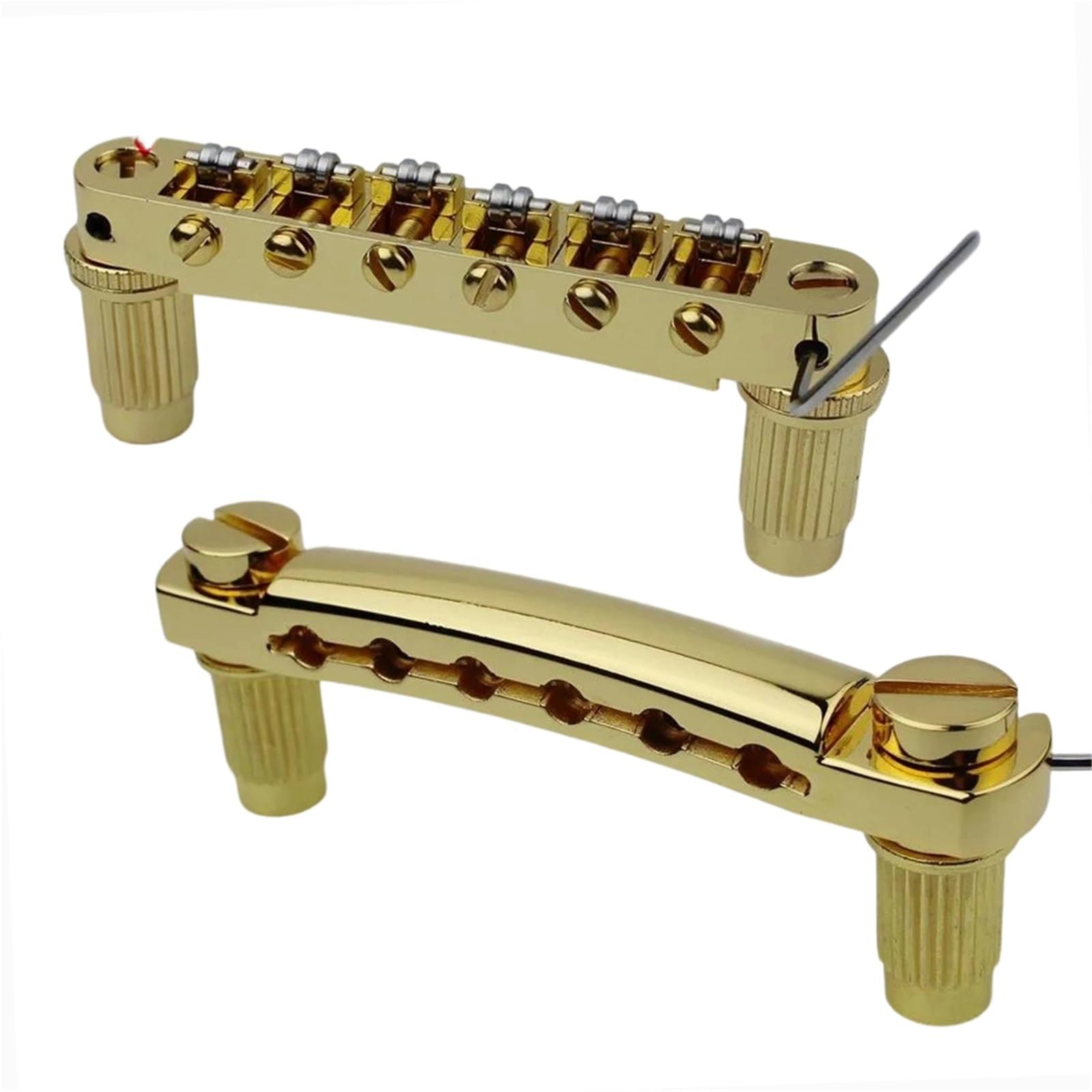 Mostek Gitarowy Mostek Gitarowy Z Siodłem Rolkowym Końcówka Kotwami I Kołkami Do Płyt LP(GD)