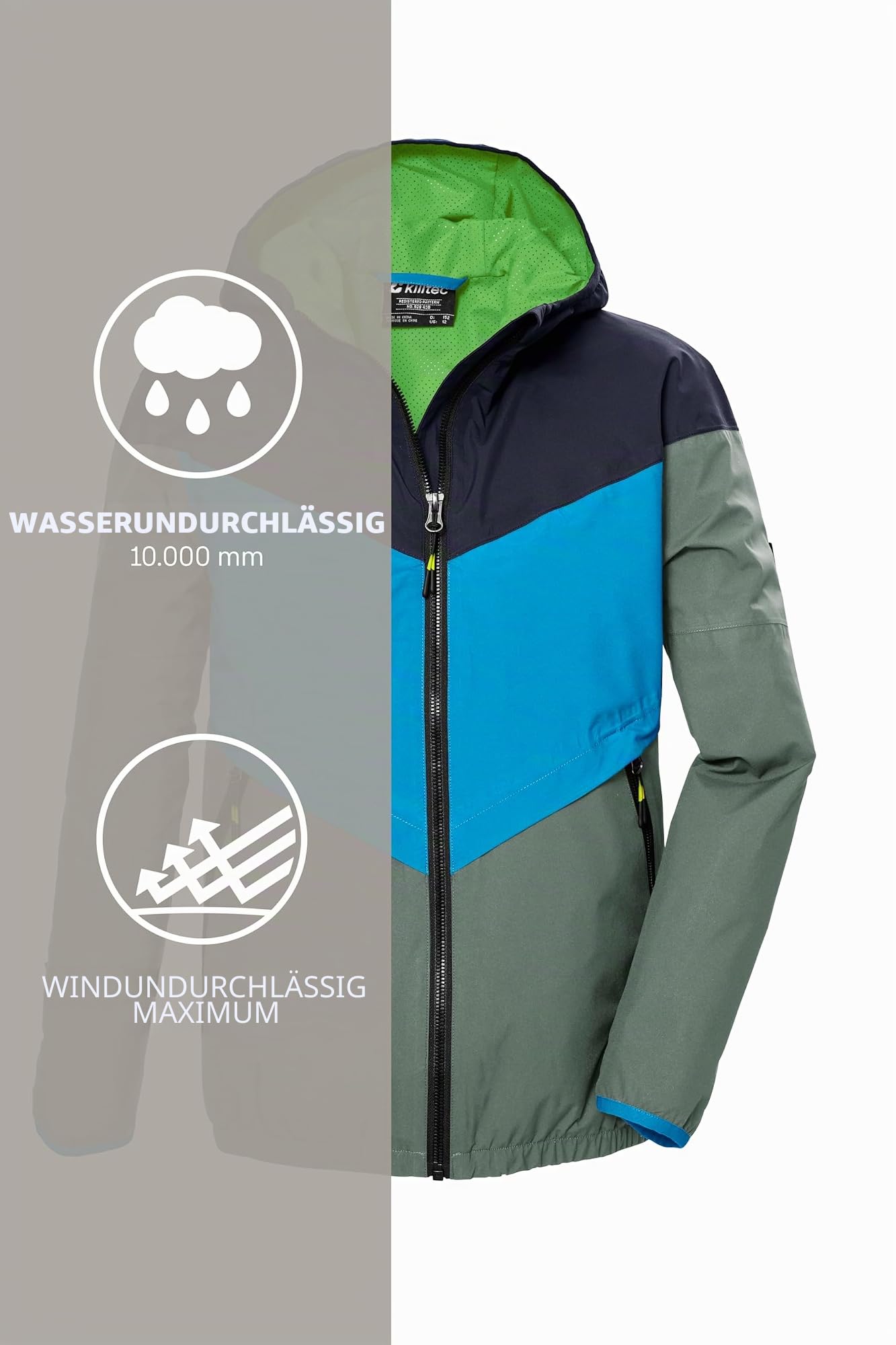 Killtec Jungen Kos 93 Bys Jckt Funktionsjacke/Regenjacke mit Kapuze