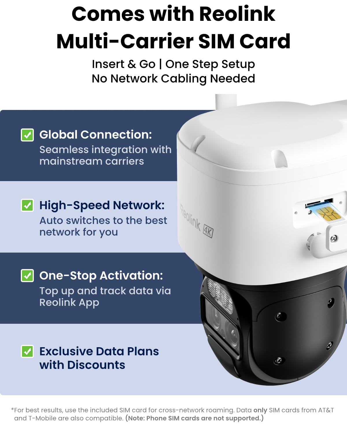 Reolink 3G/4G Słoneczna kamera do monitoringu z automatycznym śledzeniem-zoomem, 360° PTZ Bezprzewodowa kamera bezpieczeństwa z gniazdem karty SIM, 4K 8MP HD, TrackMix LTE + Panel Słoneczny