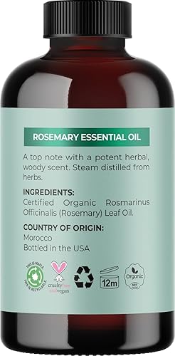 Miniatura 4 de Aceites orgánicos certificados de romero y calabaza aceite esencial de romero orgánico puro USDA para la piel y las uñas además de aromaterapia con