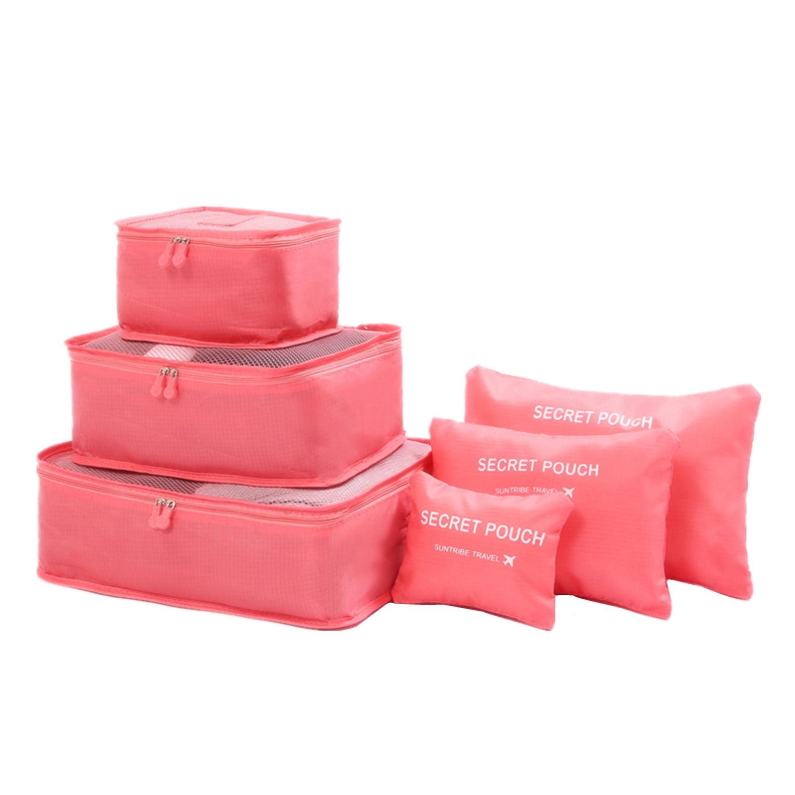 6 szt. Organizator podróży torby do przechowywania zestaw do pakowania walizek etui do przechowywania przenośny organizer do bagażu ubrania Tidy Pouch-Stripe