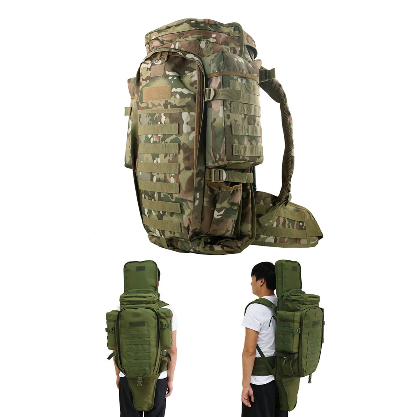 Mochila Táctica Militar de Rifle Largo con Molle para Caza, Pesca, Airsoft y Campo de Tiro