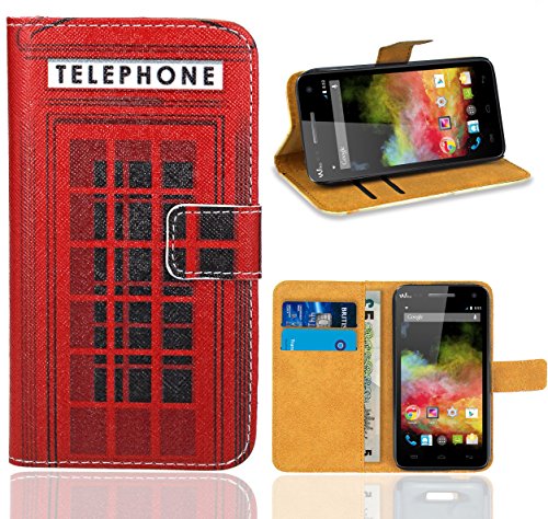 FoneExpert Wiko Rainbow 3G / 4G Housse Coque, Etui Housse Coque en Cuir Portefeuille Wallet Case Cover pour Wiko Rainbow 3G / 4G