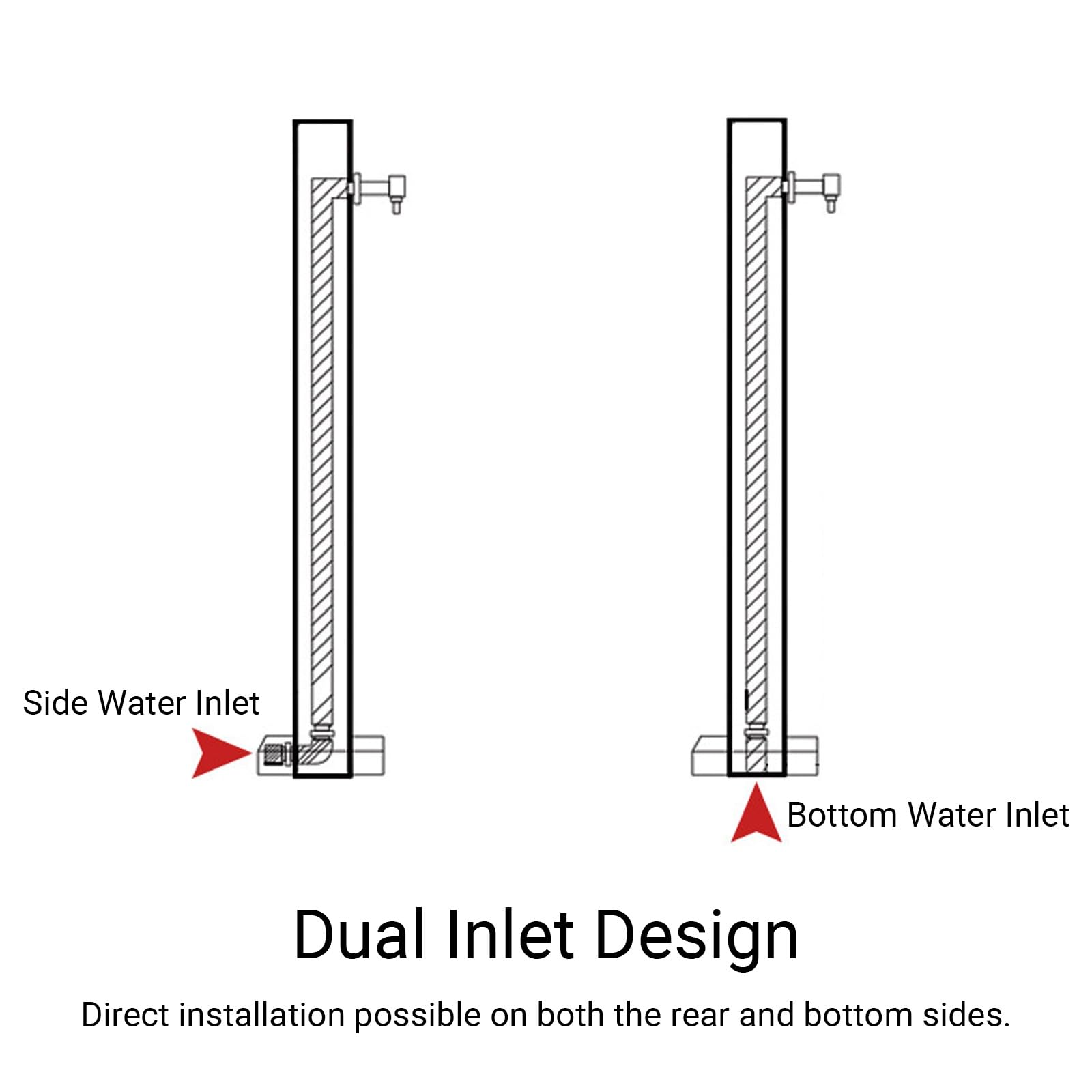Columna de agua de acero inoxidable 304 para exteriores, hidrante vertical anticongelante con grifo, soporte de manguera independiente para patio y patio