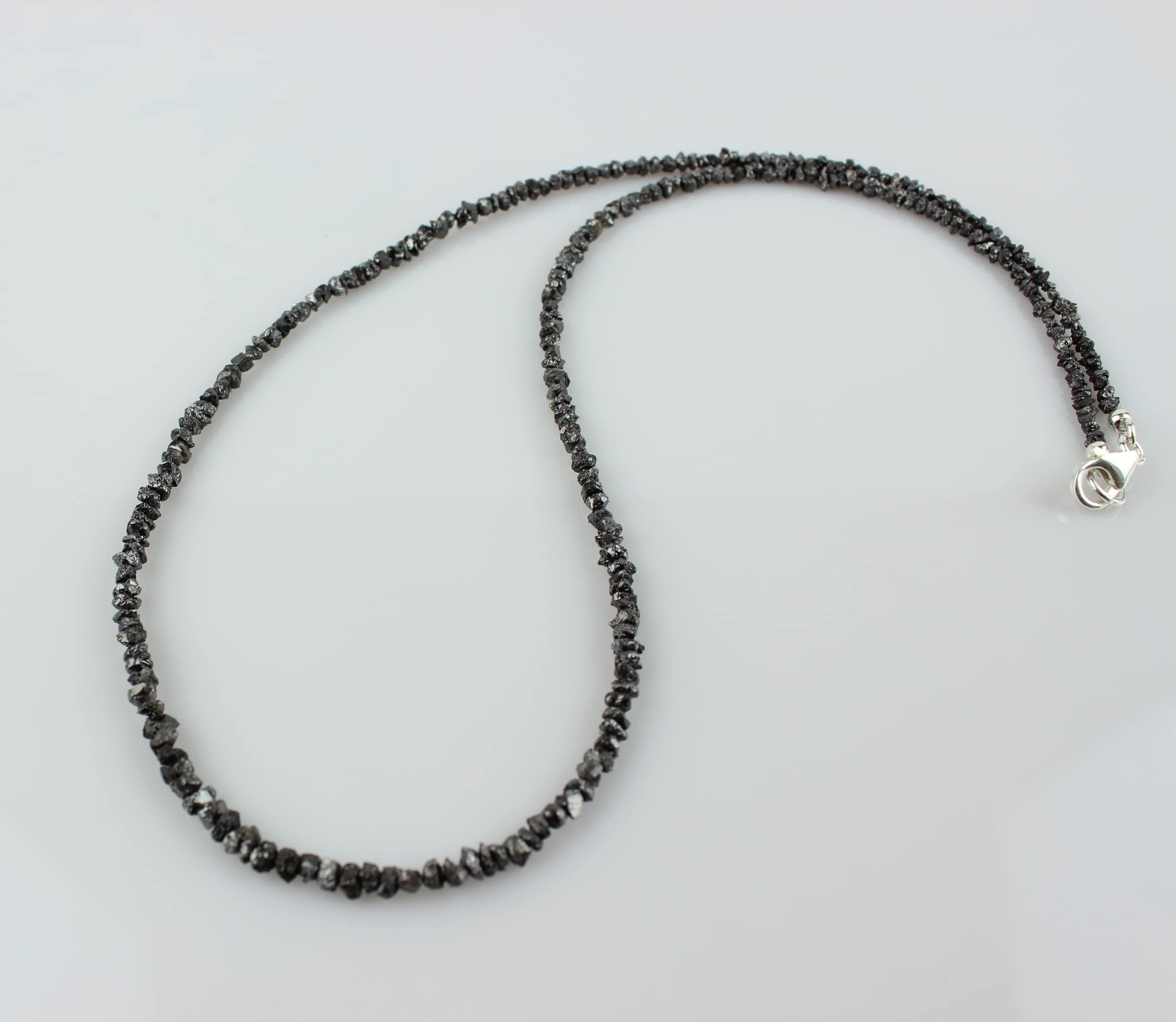 Roh Diamant Kette Schwarz ca. 25 Karat