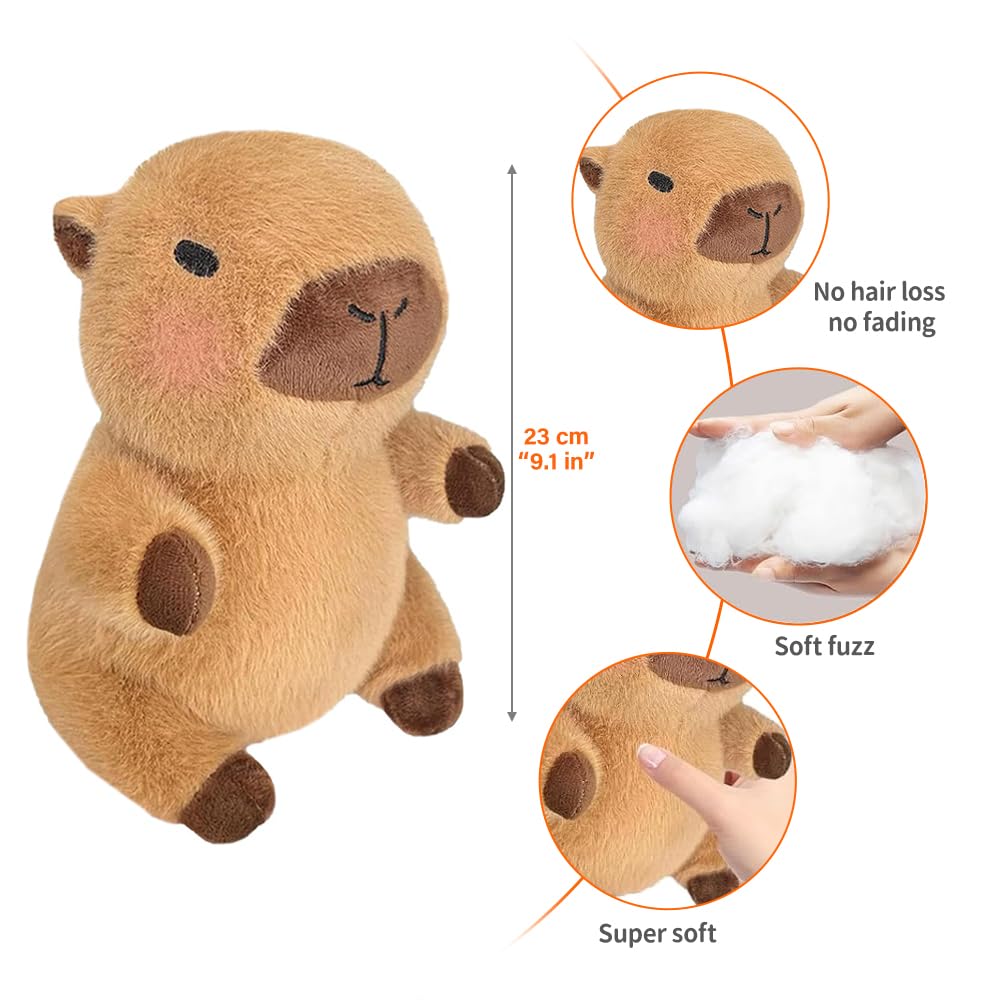 KBIBCK Capybara Plush with 10PCS Clothes&Accessories, 25cm Capybara Stuffed Animal, Cute CapybaraTeddy - Image 3