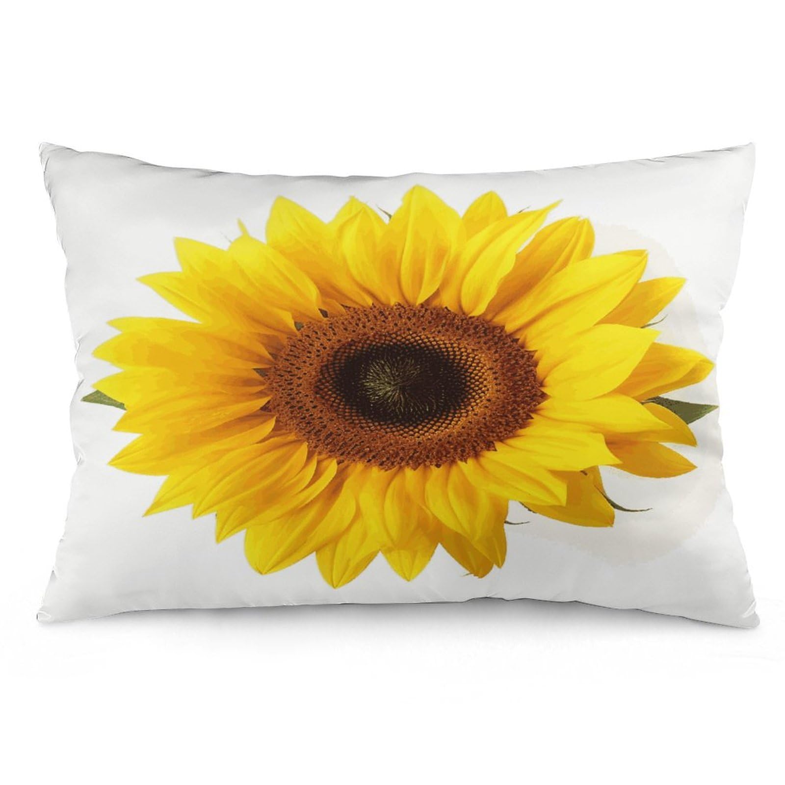 Sunflower Isolated Throw Pillow Covers with Silent Zipper Polyester Pillow Protectors Removable Pillow Cases Soft Pillowcase Cozy Pillow Sham Cushion Cover for Sofa Car Bed 12 "x20