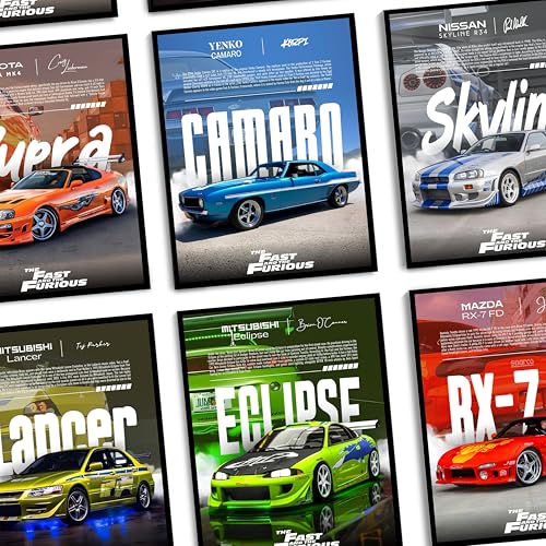 Image of Posternet MITSUBISHI Eclipse Wall Poster Frames | 12x18 inch | Fast and Furious Themed JDM Cars | Hanging Wall Artwork Frames for Living Room, Bedroom, Office and Etc
