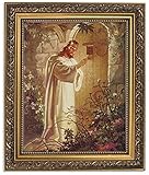 Gerffert Collection Christ at Heart's Door Religious Framed Portrait Print, 13 Inch (Ornate Gold Tone Finish Frame)