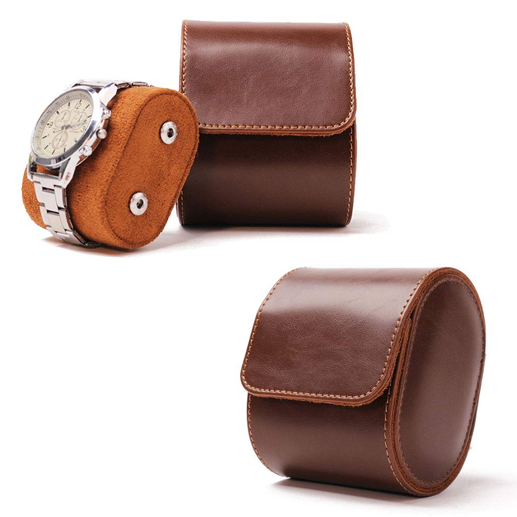 Scatola porta orologi in pelle PU Organizzatori e display Custodie per orologi marroni per custodia da viaggio per uomo o donna