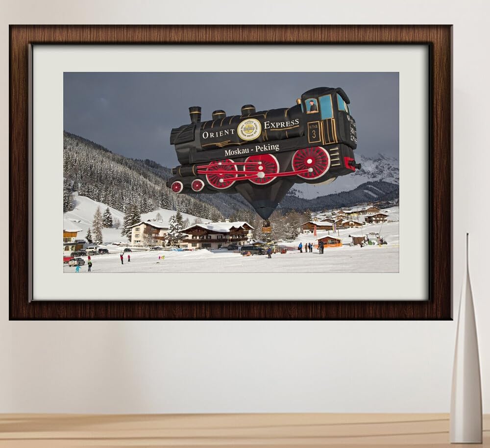 JVERF - JZZI07888 Mountains Forests Winter Trains Village Snow| Self-Adhesive Painting | Frameless