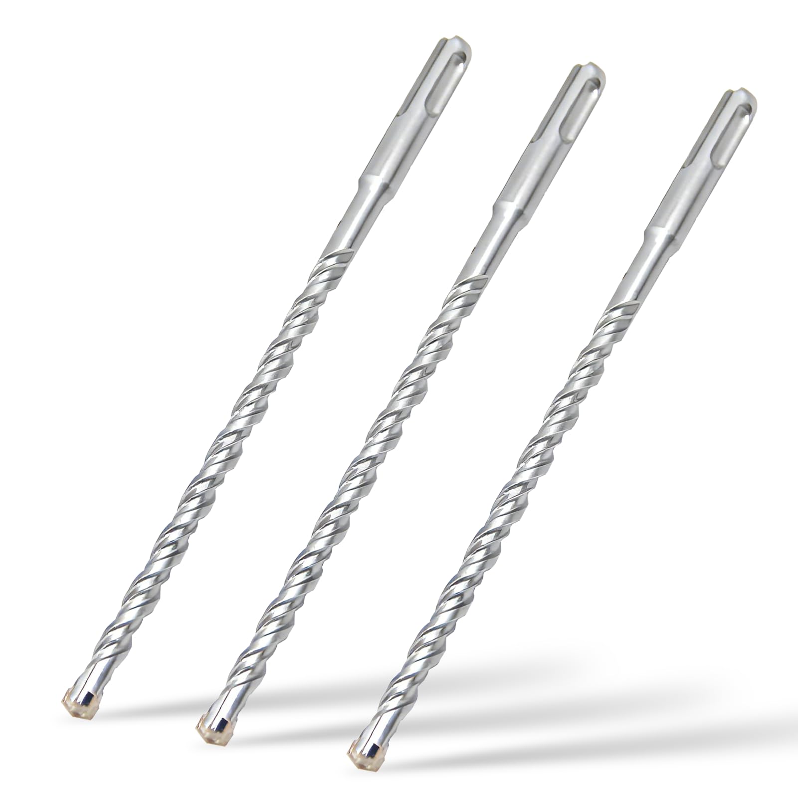 SDS Plus Hammer Drill Bits 8mmx200mmx3pcs,Professional Tungsten Carbide Cross Tip,SDS Plus Masonry Drill Bits for Wall, Stone, Concrete, Brick — image 1