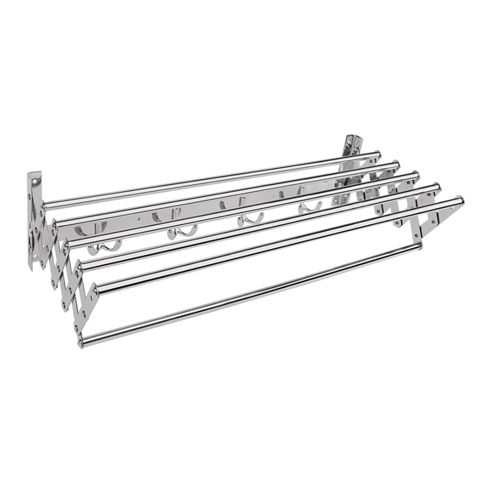 Vêtements muraux en acier inoxydable rétractables LWX étendoir linge gain de place - 8
