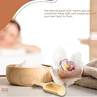 Vista 5 de Dandat Paquete de 100 mini cucharas de madera para tarros pequeños de sal de baño, cucharas de bambú a granel, cuchara pequeña de madera, cuchara