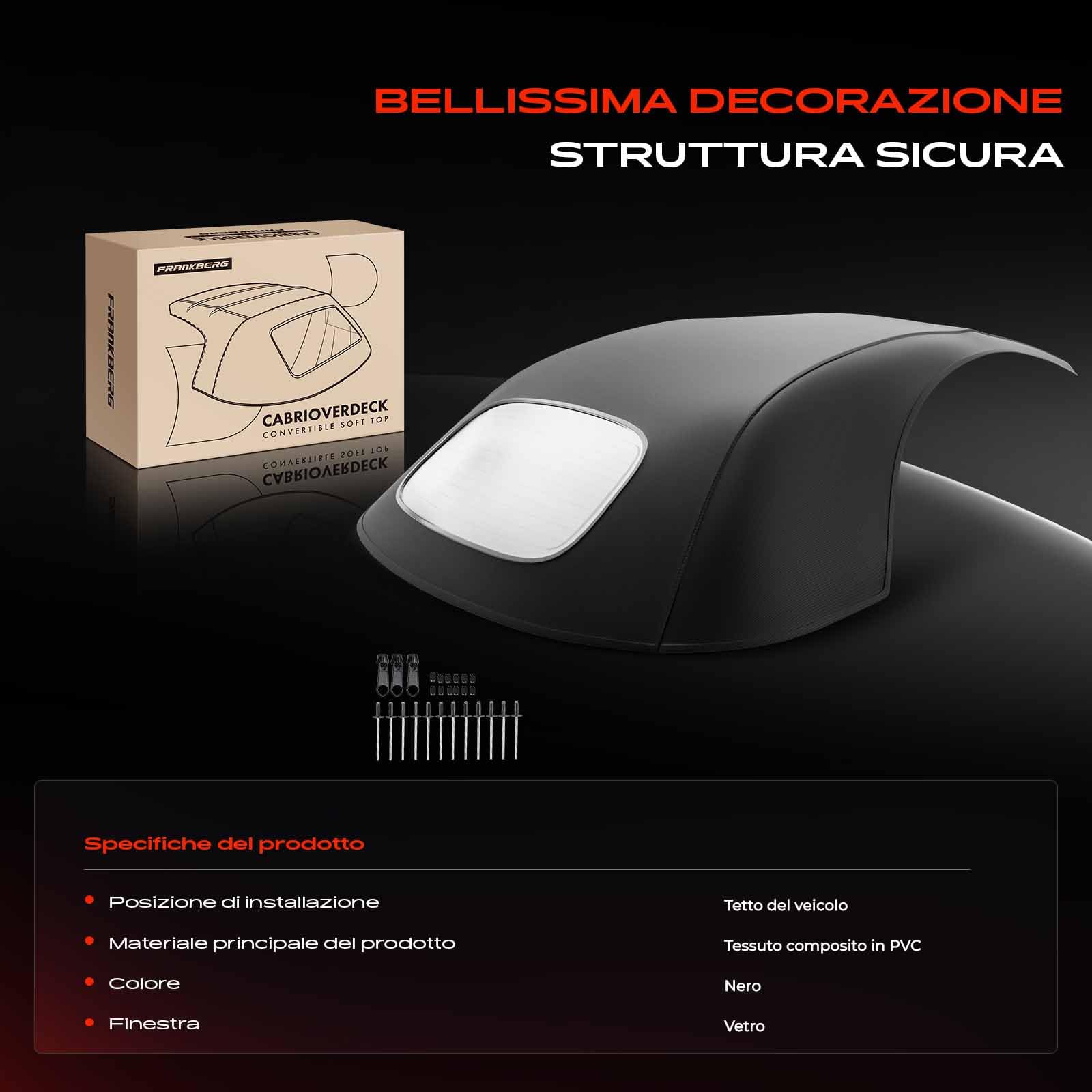Frankberg Capote soft top Compatibile con New Beetle Cabriolet 1Y7 1.9 TDI 1.8 T 2.0 2.5 2002-2010 Cabriolet Replace# VW4403V,1005BEE055