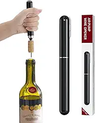 Abridor de vinho de pressão de ar 2 em 1 com cortador de folhas Abridor de garrafa de vinho de abertura fácil Bomba de ar Abridor de vinho de viagem portátil Saca-rolhas de vinho de mão Removedor de cortiça para os amantes do vinho