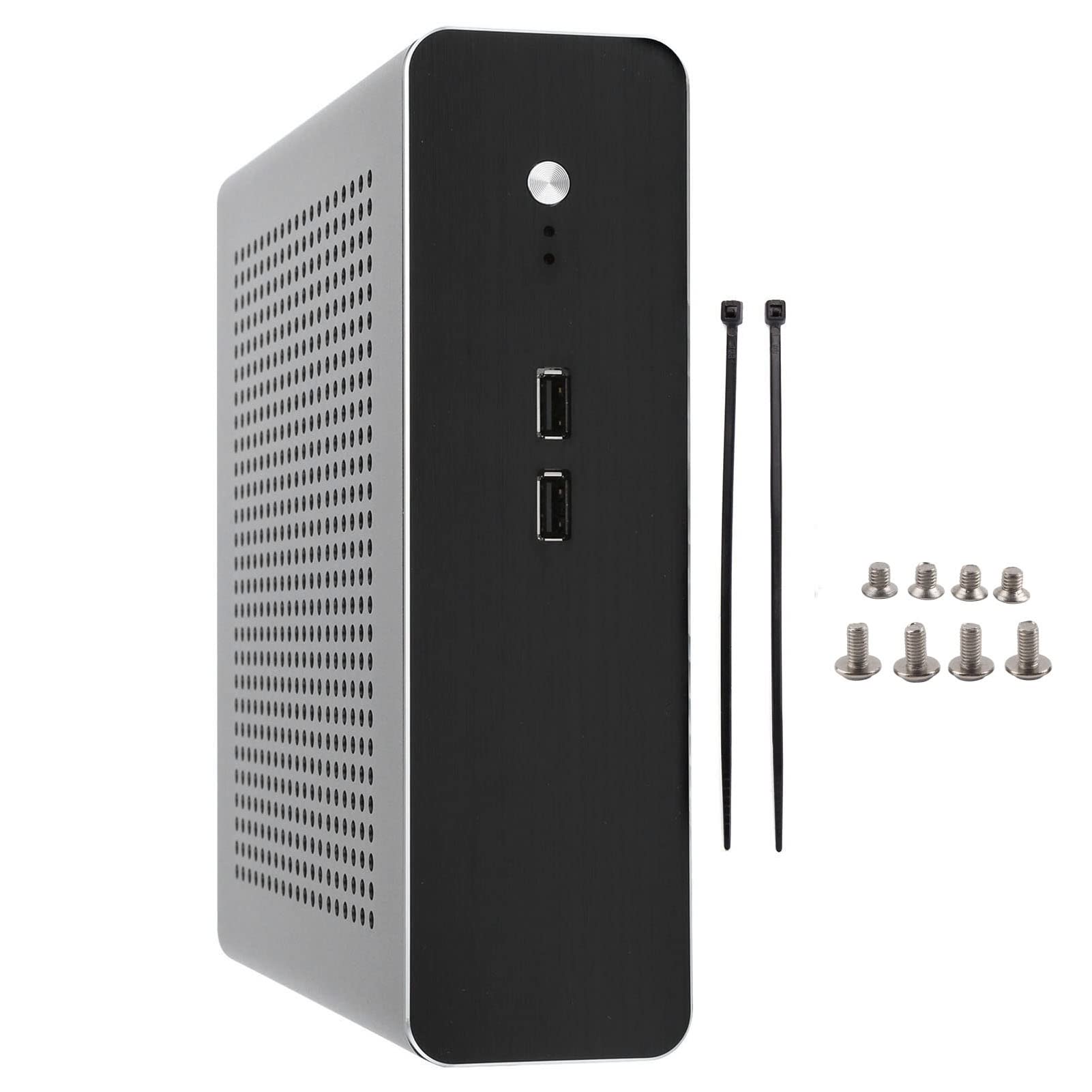 Obudowa Mini Itx, obudowa G60S Htpc w pełni aluminiowa zasilacz DCATX Htpc komputer wszystkie ciała elektronika komputery akcesoria komponenty obudowy zewnętrzne porowate rozpraszanie ciepła PC