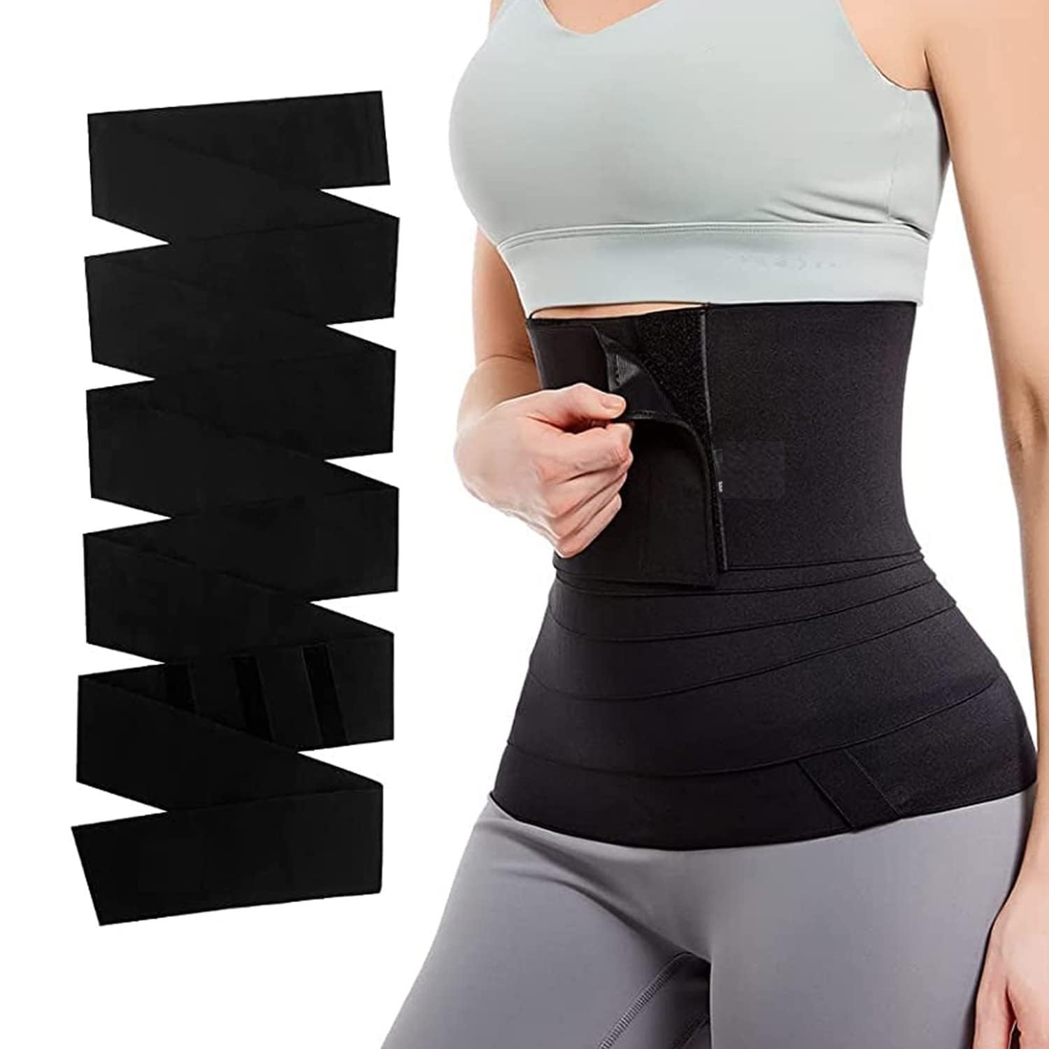Shapewear for Women Waist Trainer Belt for Women Tummy Shaper for Women Body Shaper for Women Tummy Tucker Shapewear for Women & Men Slimming Belt Belly Shaper Waist Trainer - 3 Meters Black