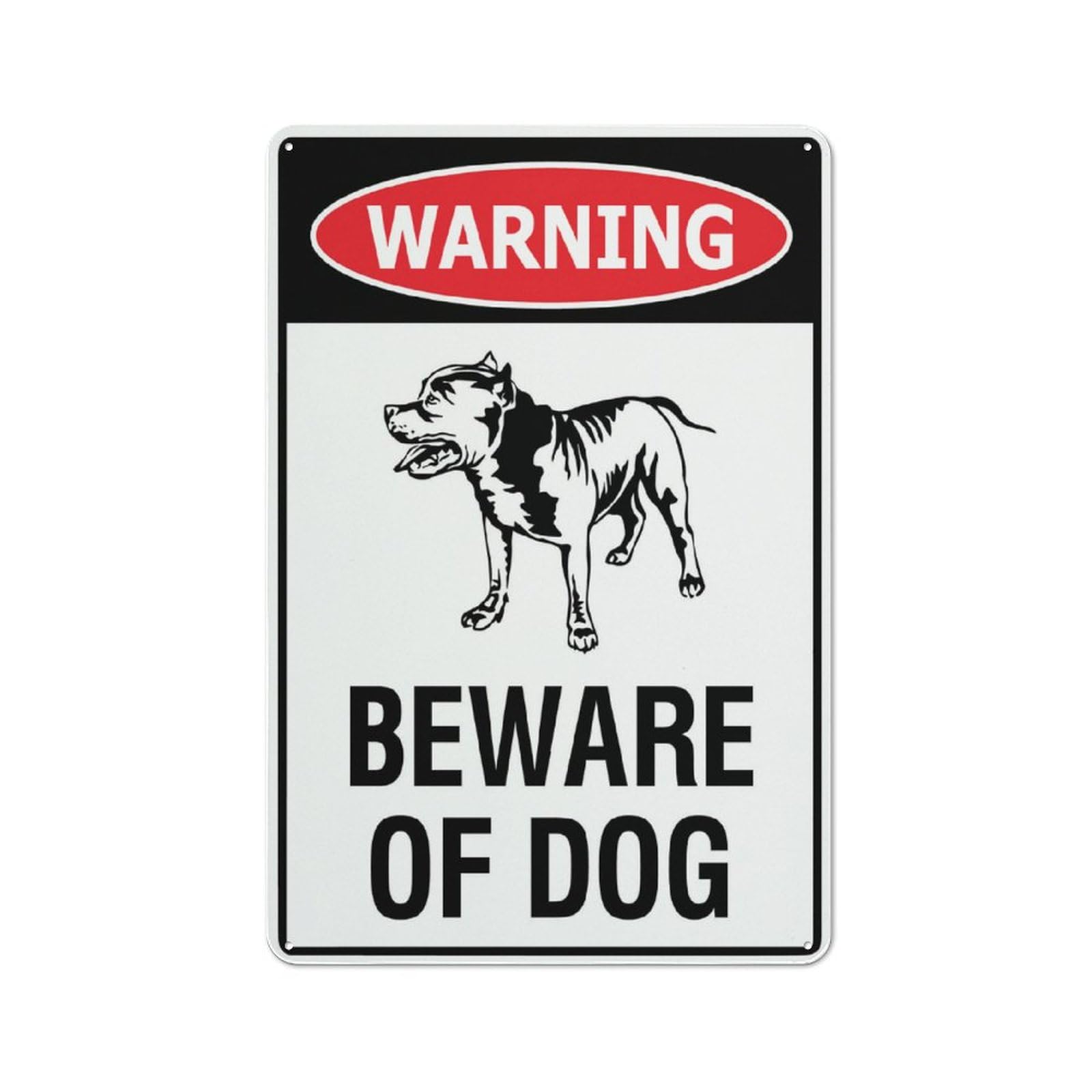 Warning Beware Of Dog Staffy Sign For Business 8""X12"" Rust Free Aluminum Uv Printed,4 Pre-Drilled Holes.Durable/Weatherproof