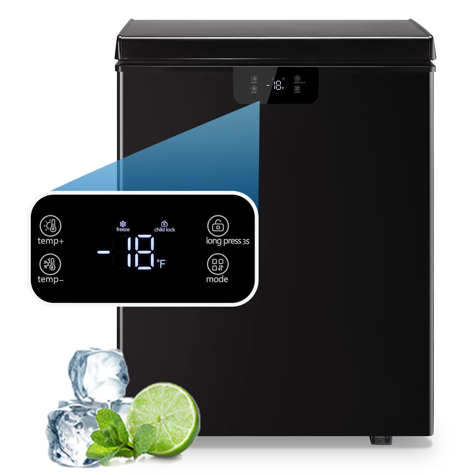 TACOOL 90-black-dianzi Chest Freezer Black