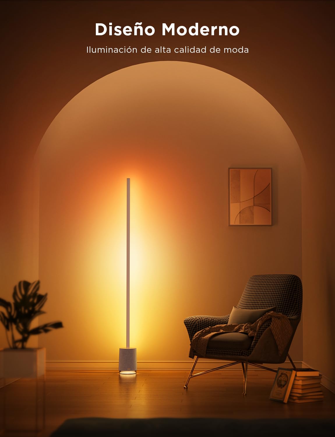Govee Lámpara de Pie Pro, 2100LM RGBIC Lámpara LED Funciona con Alexa, Gris | 2200-6500K, Altavoz Bluetooth y Ruido Blanco, 16 Millones de Colores, 81 Modos de Escena, Sincronización Musical, Para Salón