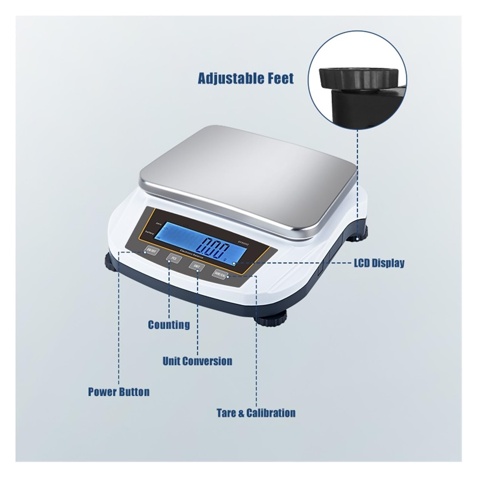 Báscula De Precisión For Joyería, Balanza Analítica Electrónica Digital De Laboratorio, Báscula De Cocina Pesaje De PrecisióN(5000g 0.01g)