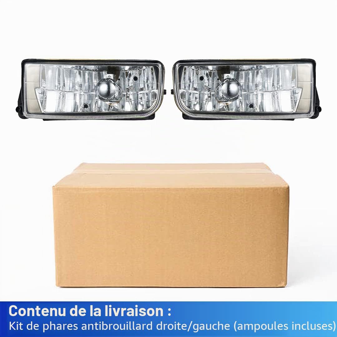Feux anti-brouillard pour BMW BMW 3er(HB/SDN/WGN)(E36) 09/1990-08/2000 BMW 3er(CPE/CONV)(E36) 10/1991-11/1999 Ein Paar Lentille claire H1 12V 55W R:63178357390 L:63178357389