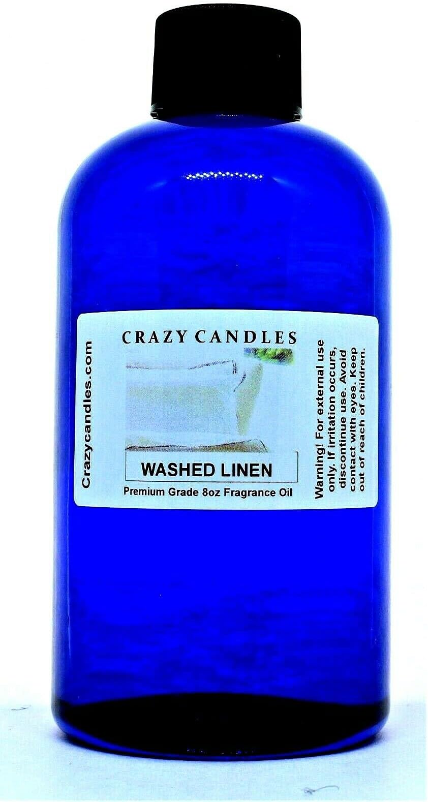 Crazy Candles 8oz Washed Linen 8 Fl Oz Bottle (240ml) Premium Grade Scented Fragrance Oil