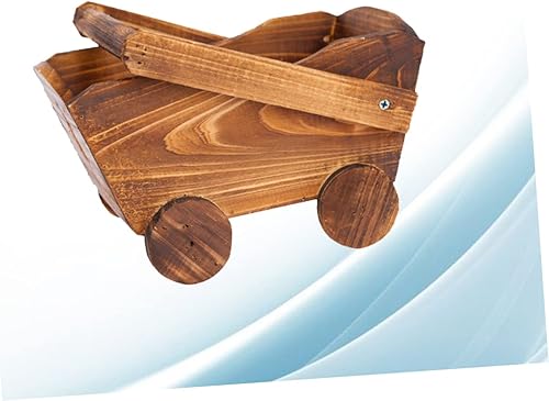 Miniatura 4 de GANAZONO Macetas pequeñas decorativas para jardín, macetas de jardín de madera, plantas al aire libre, plantas al aire libre, forma de carrito de