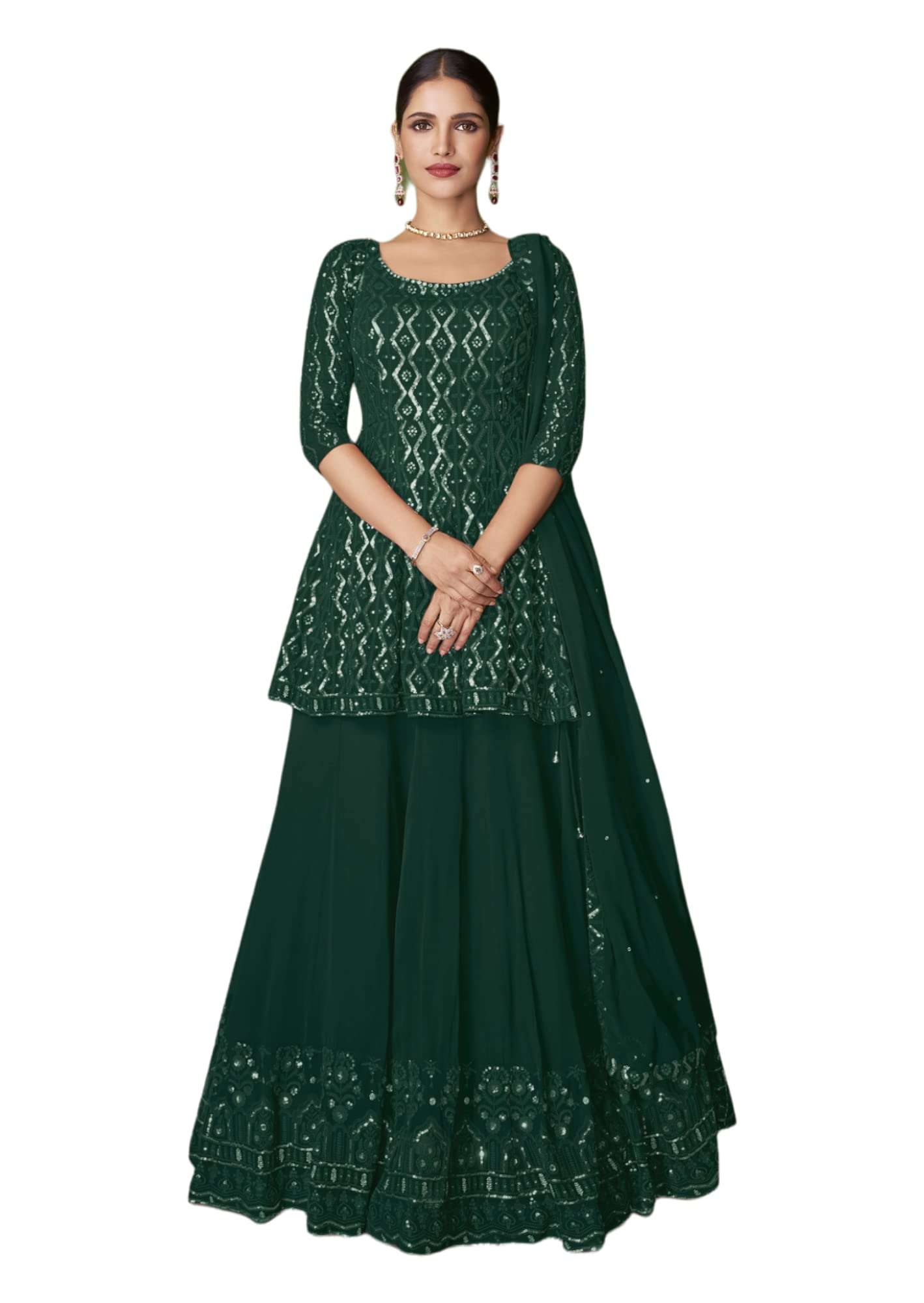Larisaready to wear Blooming Georgette material Anarkali Suit salwar kameez Suit for women With Dupatta