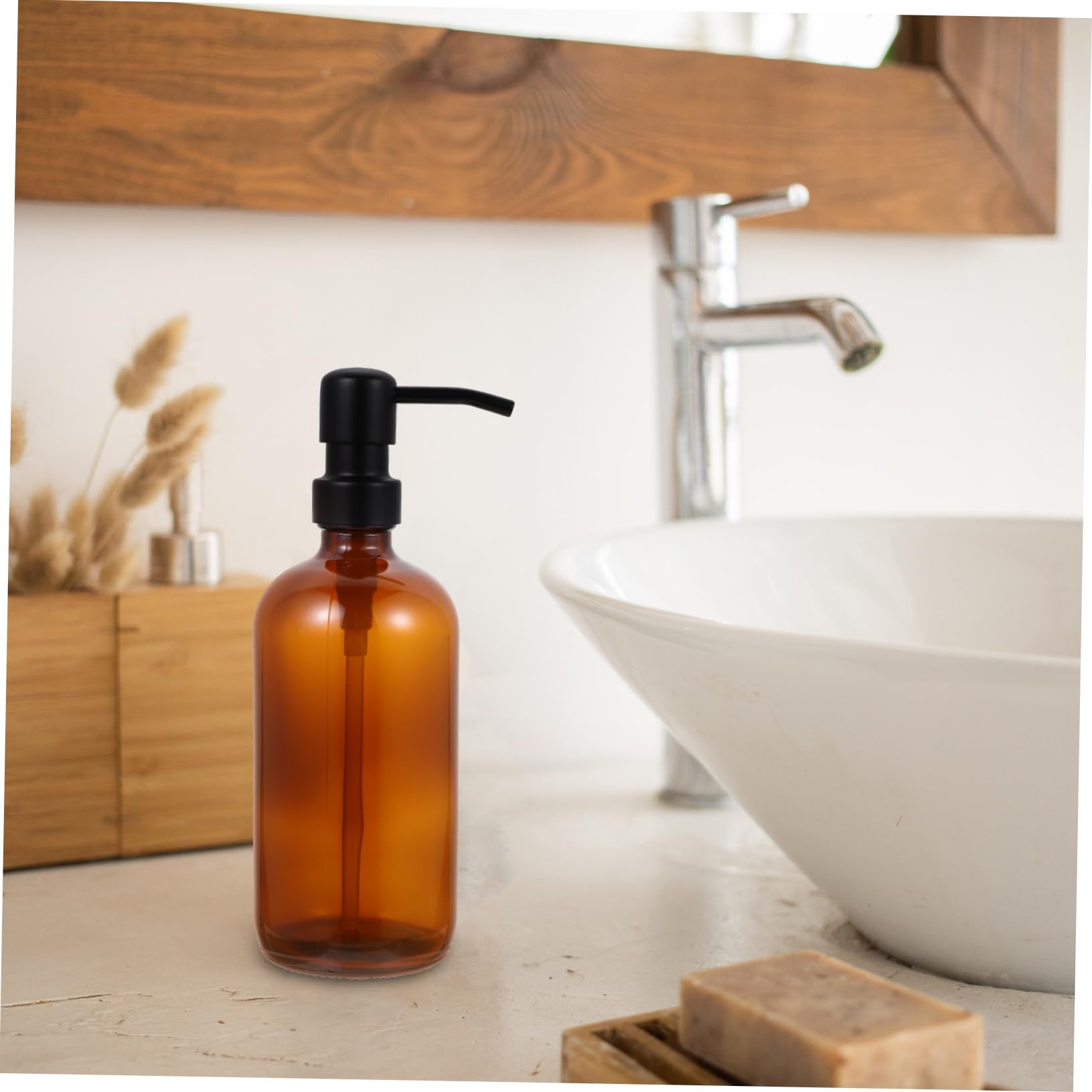 Didiseaon Glass Sub-Packing Bottle 18oz Refillable Shampoo Bottle Shower Gel Dispenser Easy Cleaning