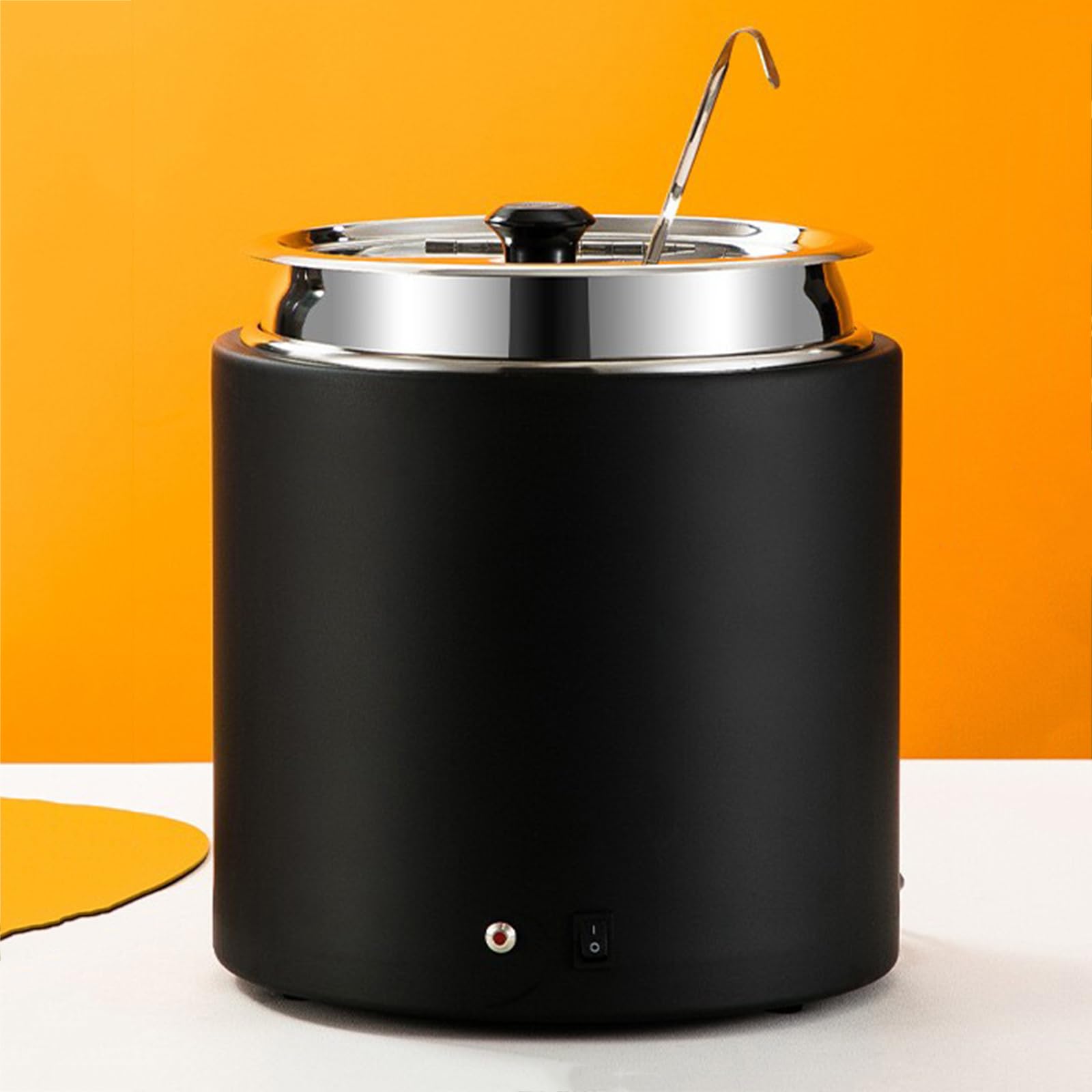 Buffetsuppe Kessel 10L Elektrisch Nass Wärme Speisewärmer 80°C Konstante Temperaturheizung mit Deckel und Löffel 304 Edelstahl Innentopf für Suppe, Brei oder Bohnen