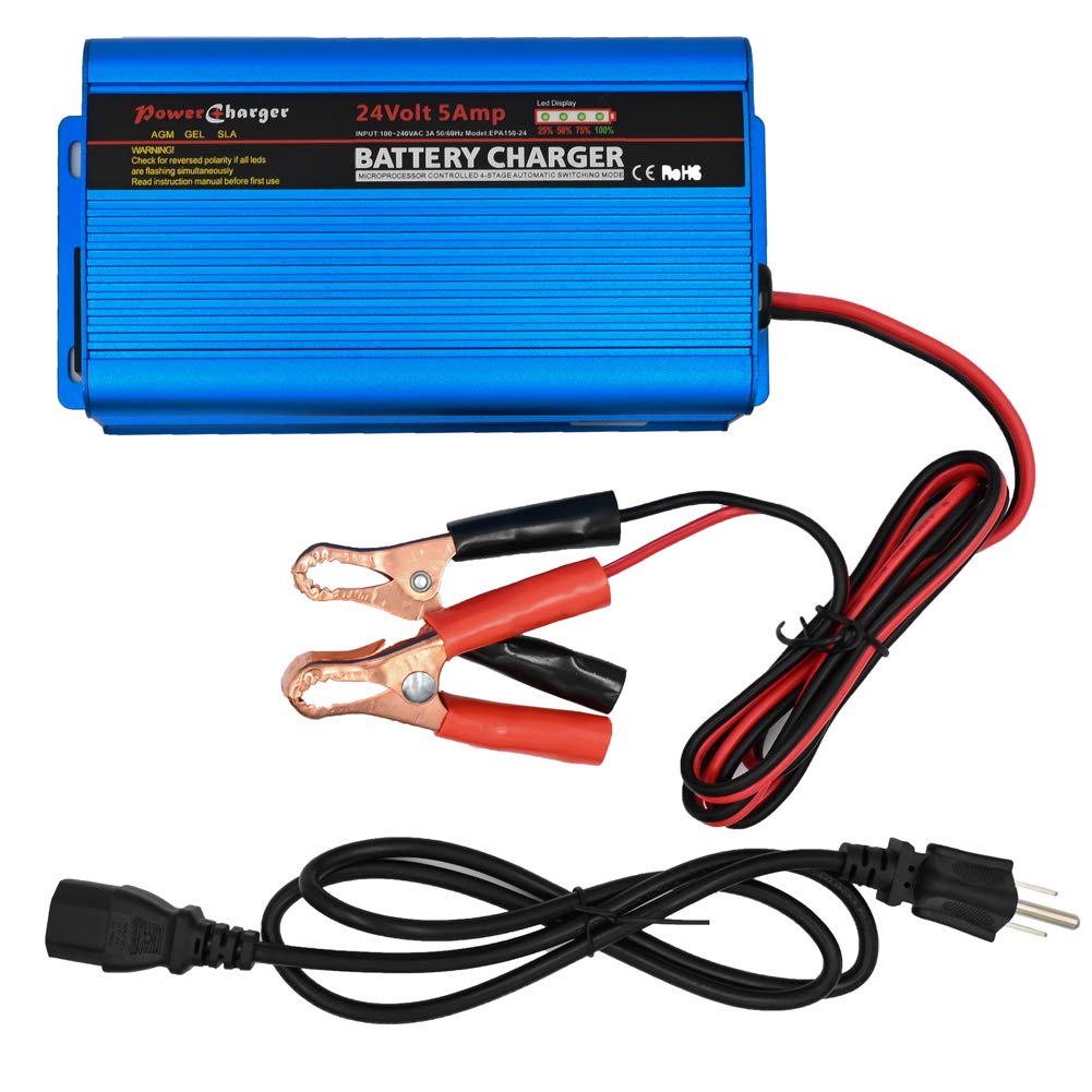 Buy Unocho 24V Battery Charger Automatic Smart Battery Charger Maintainer 5A Trickle Charger