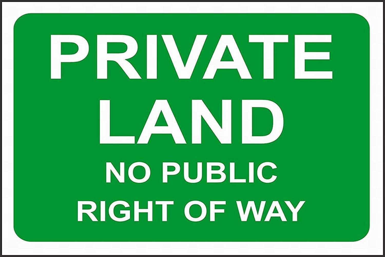 Private Land No Public Right of Way Rust-Free Aluminum Warning Sign - Weather Resistant, Waterproof, Easy to Mount for Farm, Ranch, Indoor/Outdoor Yard 12x8 inch​