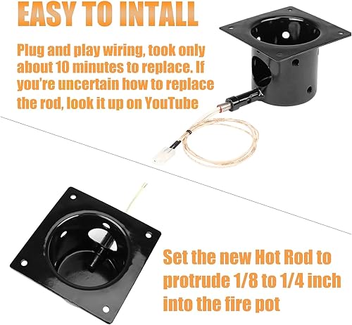 Miniatura 5 de Kit de encendido de olla y barra caliente, piezas de repuesto para parrilla de pellets Traeger y Pit Boss con removedor de cenizas, tornillos y