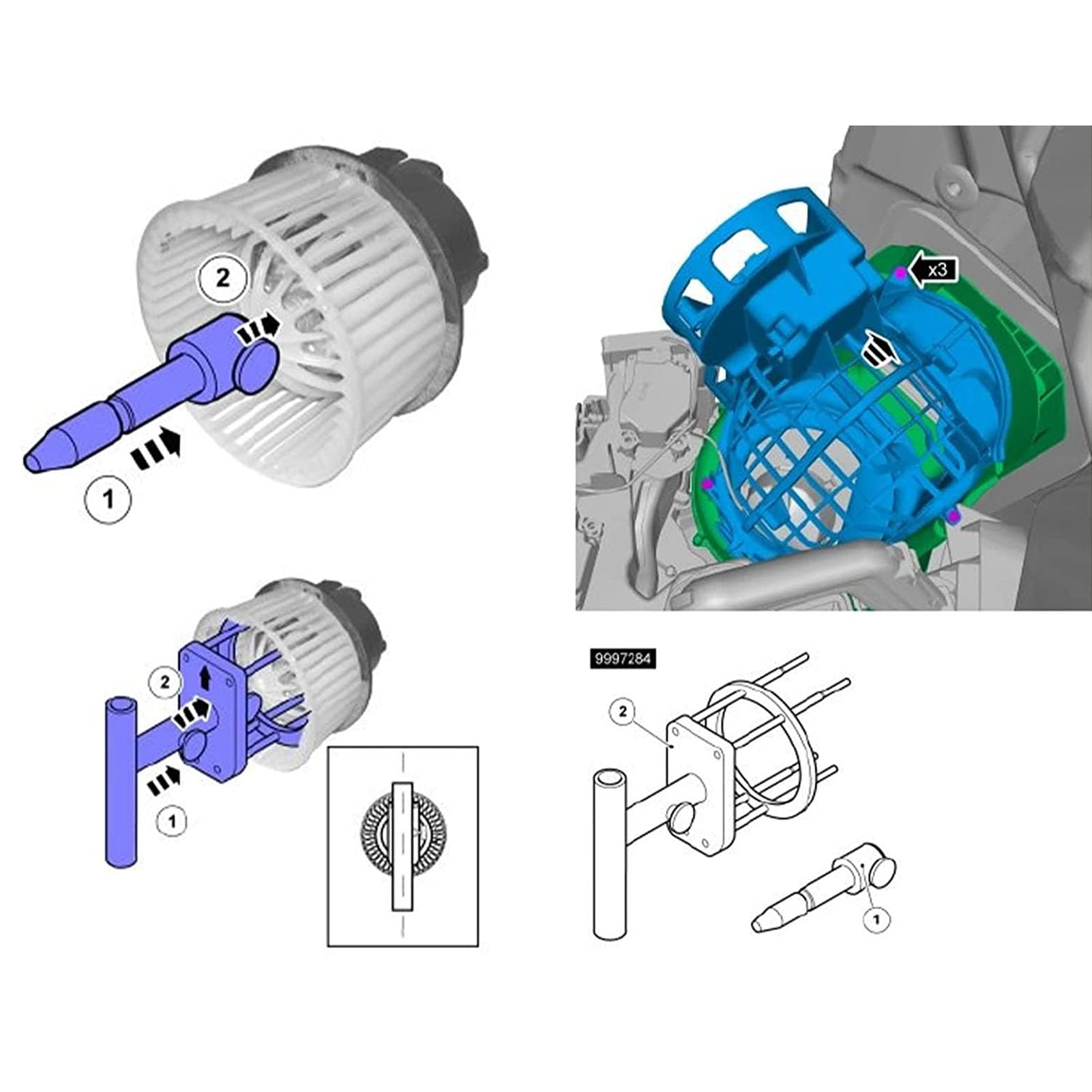 KIMISS Werkzeug Zum Ausbau und Einbau des Heizgebläsemotors 9997284 Robustes Demontagewerkzeug für S60 S80 V60 V70 XC60 XC70
