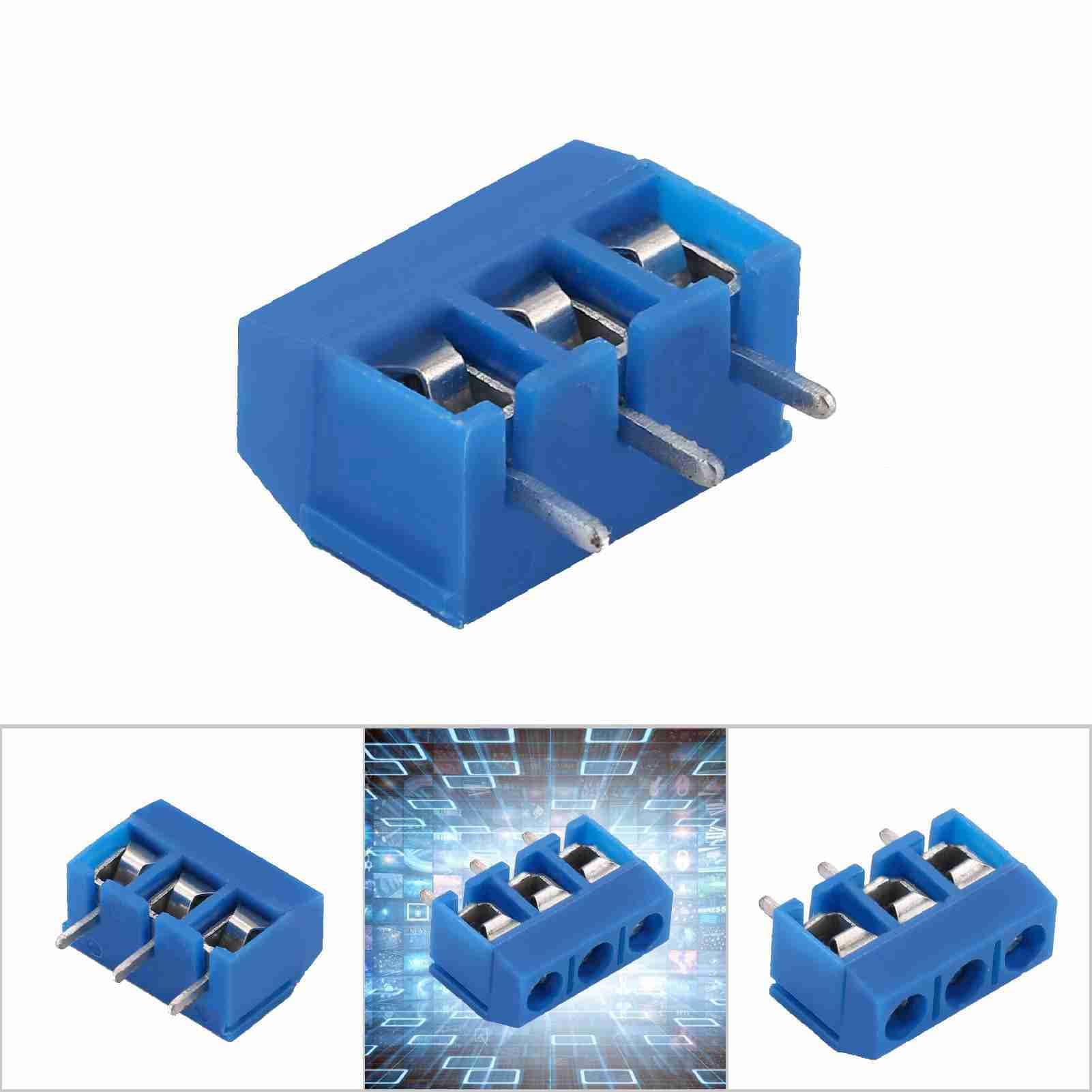 Produktbild von 100 Stück 3-polige Schraubklemmenverbinder – 5,08 Mm Raster, PCB-montierbar, 300 V / 16 A, AWG 14-22, KF301-3P – Für TV & Elektronik