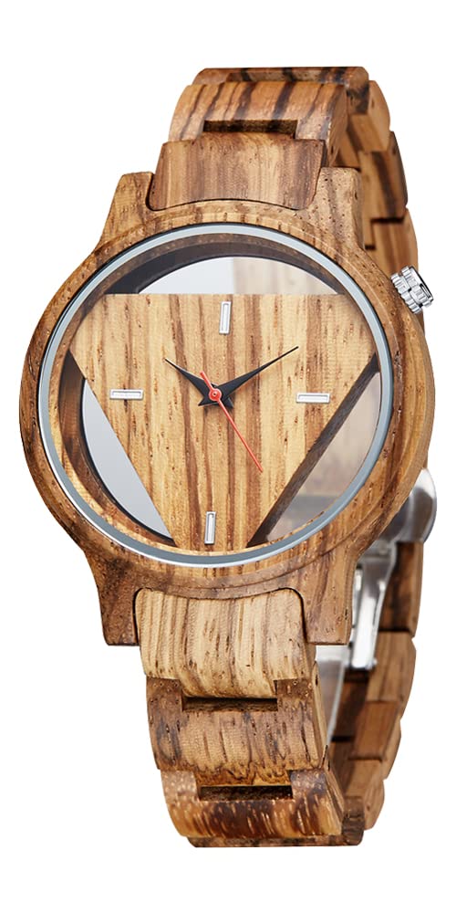 Tiong Reloj Madera Hombre Natural De Madera del Reloj Cuarzo Japonés Relojes Único Texturas Reloj de Madera Colorido Unisex…