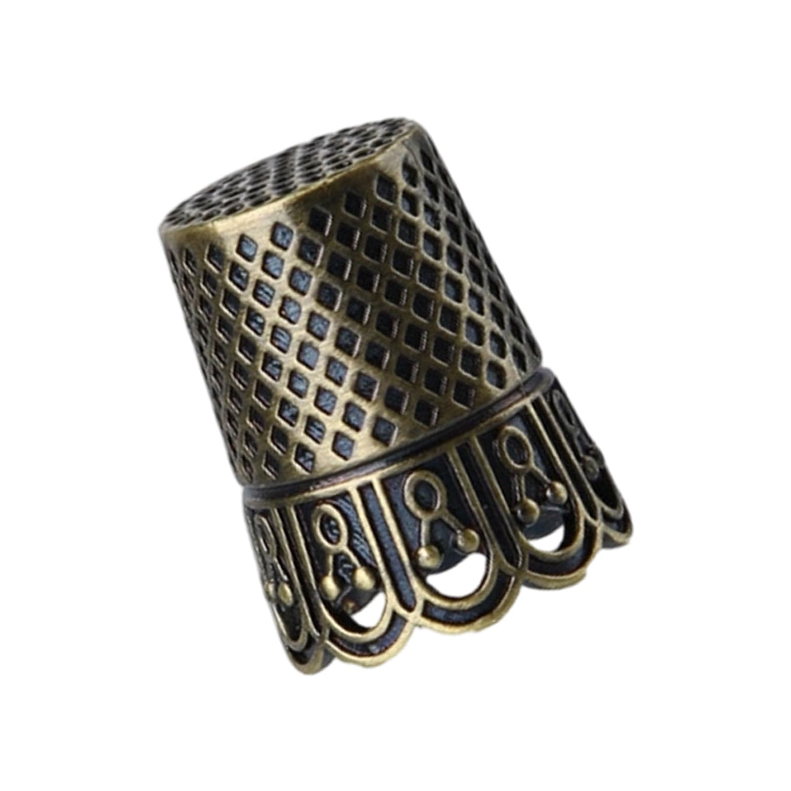 PANGBOER Metal Thimble with Awl and Needle Holder for Sewing Projects Professional Dressmaking Equipment