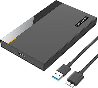 GODO 2.5 inch External Hard Drive Enclosures Portable USB 3.0 to SATA HDD SSD Enclosures Drive Case for 9.5mm 7mm Tool Free,Max 6TB with UASP,Compatiable for PC,Laptop, PS4, Xbox